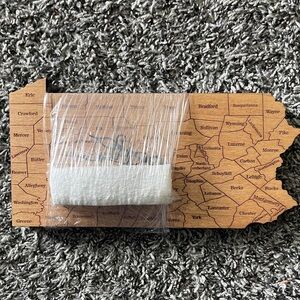 Pennsylvania Wooden Wall Clock W/Counties Mapped  Out